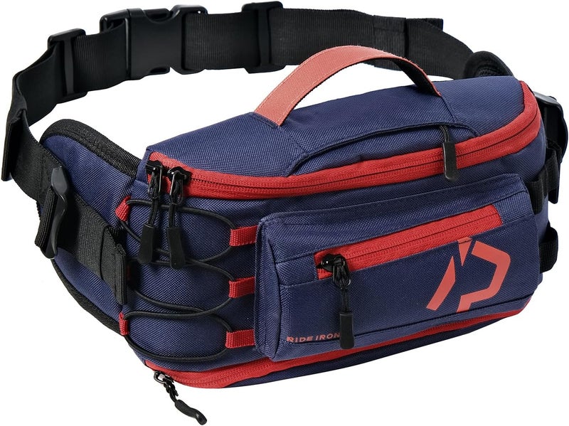 RIDEIRON Fanny Pack, Motorcycle Waist Bag with Adjustable Expansion & Interior Key Loops, Compact Lightweight for Fishing, Cycling, Hiking, Travel, Camping - Image 1